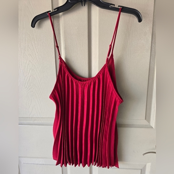 Tobi Babydoll Pleated Cami Top Size M Red Sleveless Y2k Fairycore 90s - Picture 8 of 9